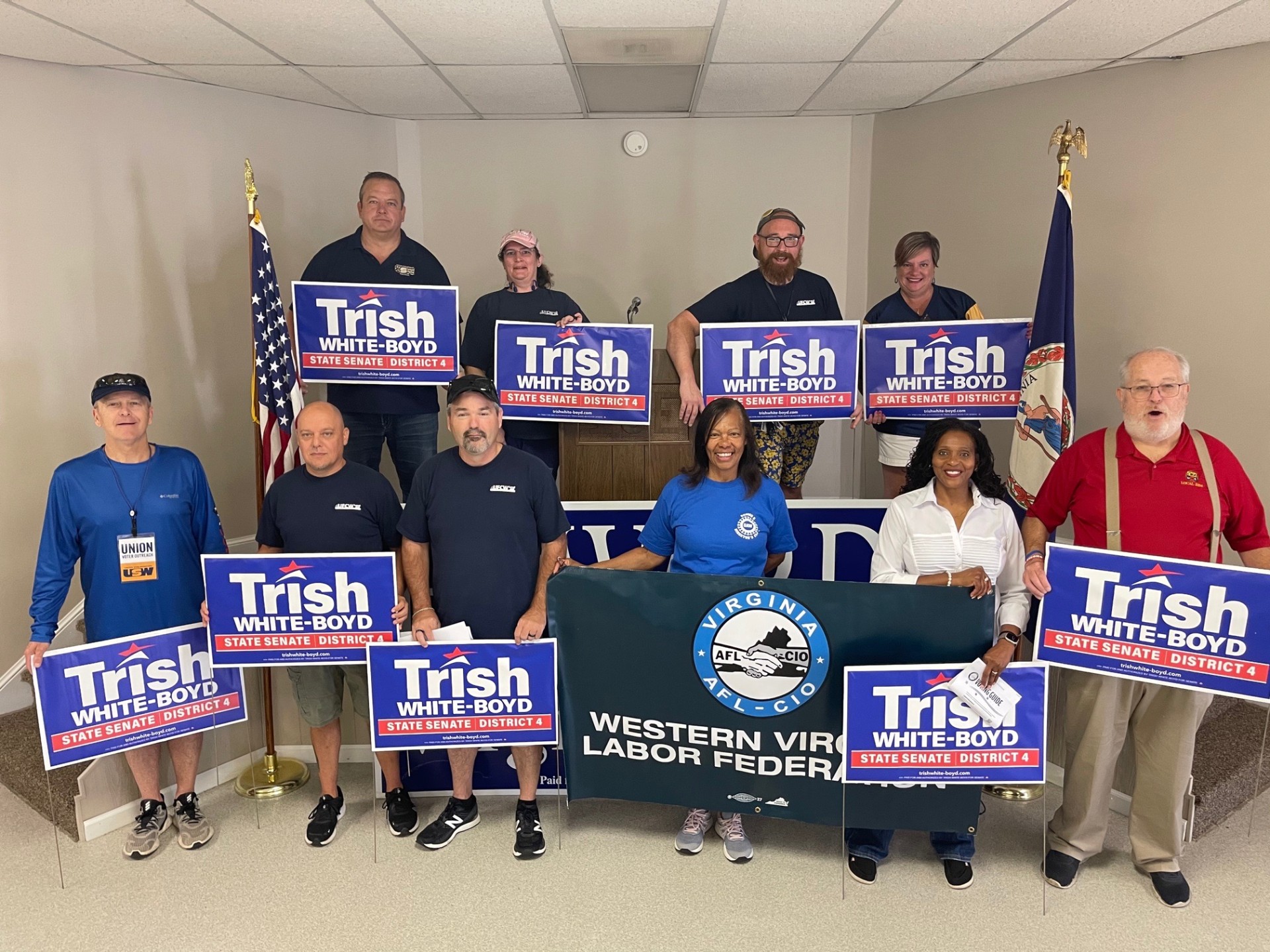 Trish with members of the Western Virginia Labor Federation, AFL-CIO